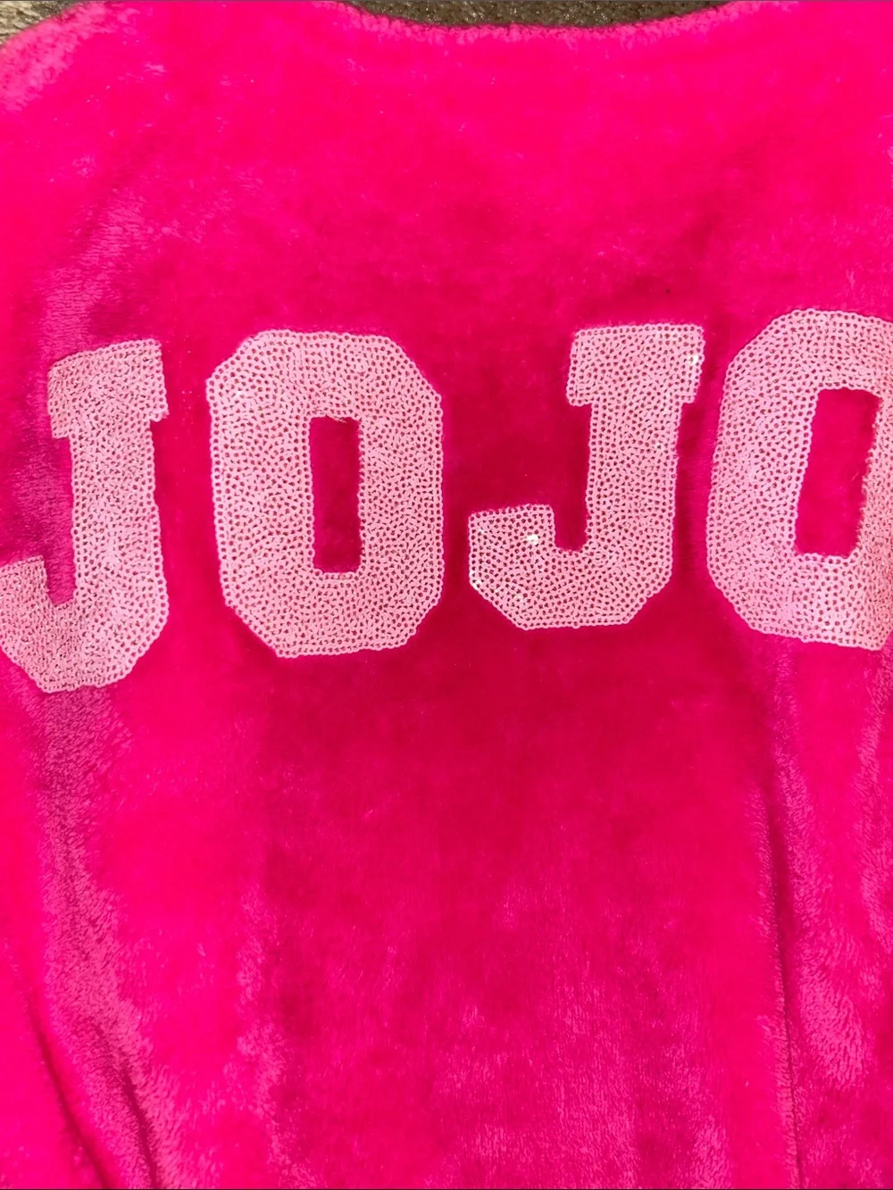 JoJo Siwa Bright Hot Pink Sequin Sleeve Plush Pajama Robe